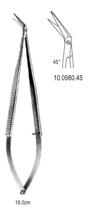 Микро -ножничный зонд конец 45º угловой 18 см.