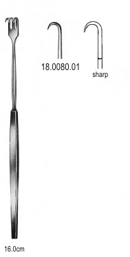 Крючки Hook Retractor sharp 1pr. 16cm - фото 1 - id-p101030630