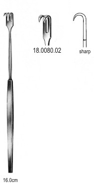 Крючки Hook Retractor sharp 2pr. 16cm - фото 1 - id-p101030631