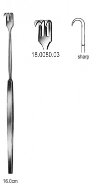 Крючки
Hook Retractor sharp 3pr. 16cm
