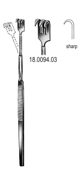 Крючки
Retractor flexible sharp 3pr. 16cm