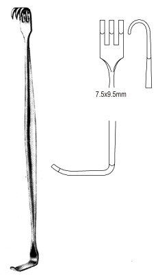 Крючки
Mathieu Retractor D/E bl 3pr. 7.5×9.5mm, 16cm