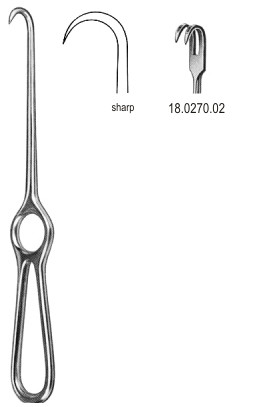 Крючки
Kocher Retractor 2pr. sharp 22cm