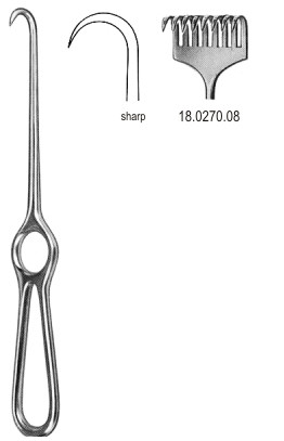 Крючки
Kocher Retractor 8pr. sharp 22cm