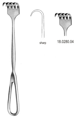 Крючки
Volkmann Retractor 4pr. sharp 22cm