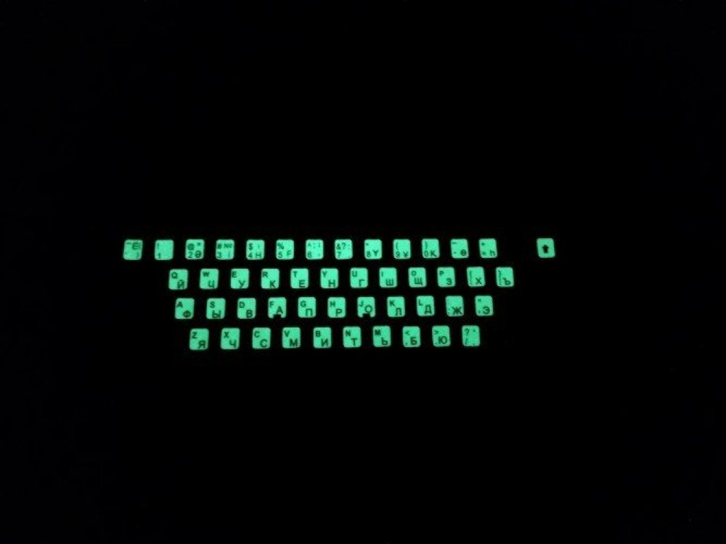 Светящиеся наклейки на клавиатуру с русскими, английскими и казахскими буквами - фото 3 - id-p101038383