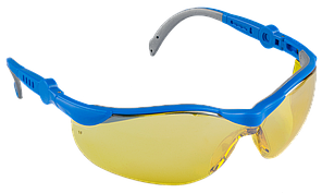 Очки защитные, желтые с двухкомпонентными регулируемыми дужками