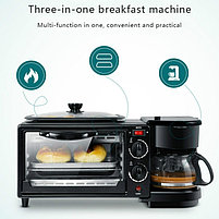 Кухонная машина для завтрака 3в1 с духовкой, сковородкой и кофеваркой Sutai ST-301, фото 7