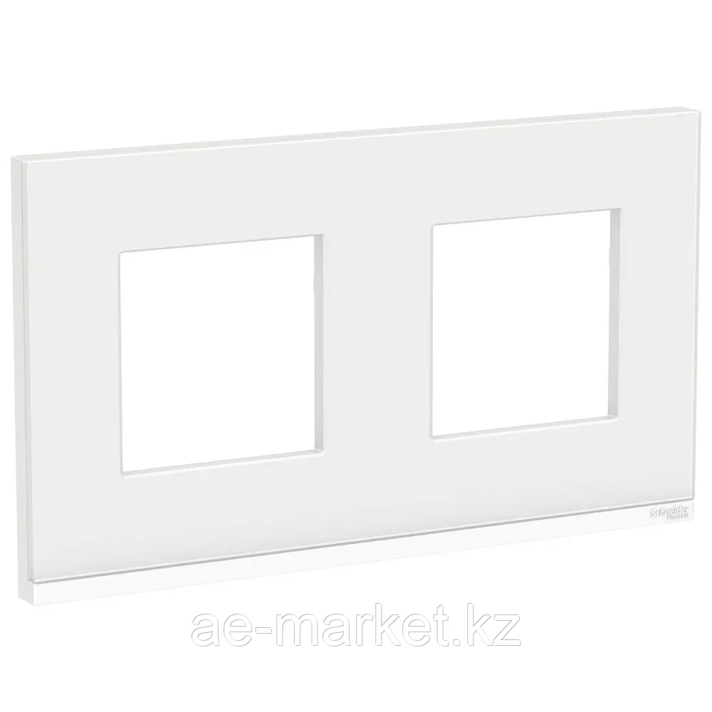Рамка 2-ая горизонтальная белое стекло/белый UNICA PURE