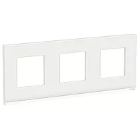 Рамка 3-ая горизонтальная белое стекло/белый UNICA PURE