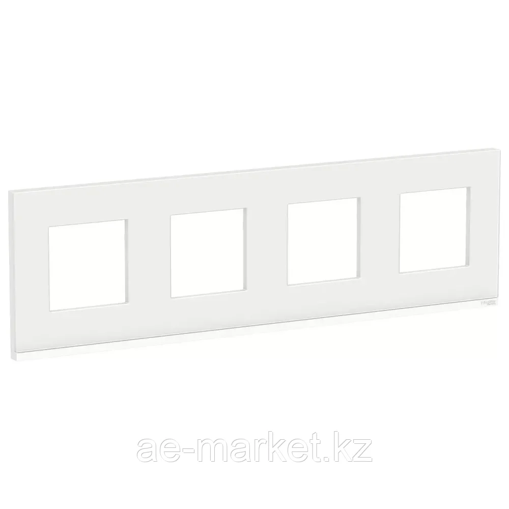 Рамка 4-ая горизонтальная белое стекло/белый UNICA PURE
