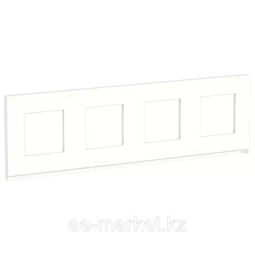 Рамка 4-ая горизонтальная матовое стекло/белый UNICA PURE