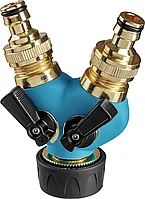 GRINDA PROLine BS, 3/4"-1", распределитель поливочный, с внутренней резьбой, двухканальный, из латуни