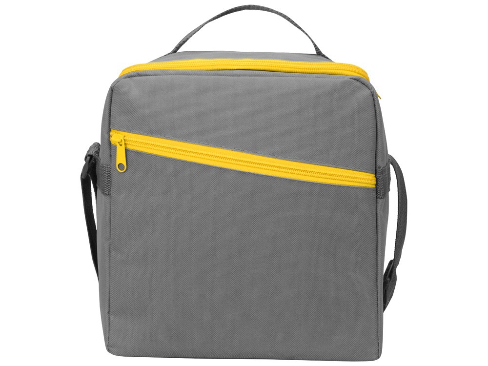 Изотермическая сумка-холодильник Classic c контрастной молнией, серый/желтый - фото 4 - id-p101054277