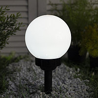 Садовый светильник на солнечной батарее «Средний шар», 15 × 38 × 15 см, 4 LED, свечение тёплое белое