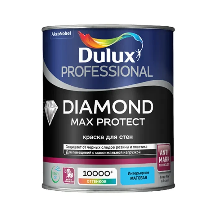 Краска Dulux / Professional DIAMOND Max Protect /матовая BW /1л / COL - фото 1 - id-p101059138