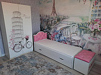 Кровать подростковая Тахта с изголовьем 190 80см розовая