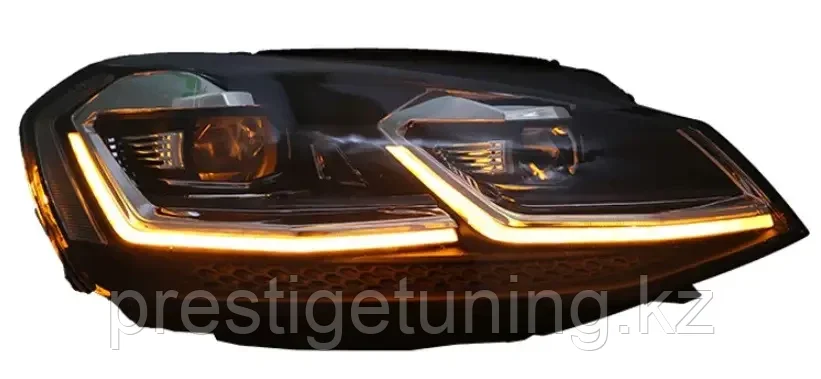 Передние фары на Volkswagen Golf (2012-17) VII дизайн GTI 7.5 (Красный цвет) - фото 3 - id-p101068819