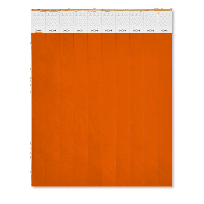 Бумажный браслет TYVEK, Оранжевый неон - фото 3 - id-p101068909