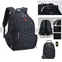 Городской рюкзак SWISSGEAR с USB AUX порт на плечевом ремне темно синий