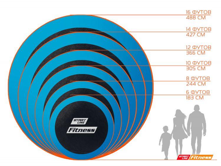 Батут StartLine Fitness 6 футов (183 см) с внутренней сеткой и держателями - фото 7 - id-p44257360