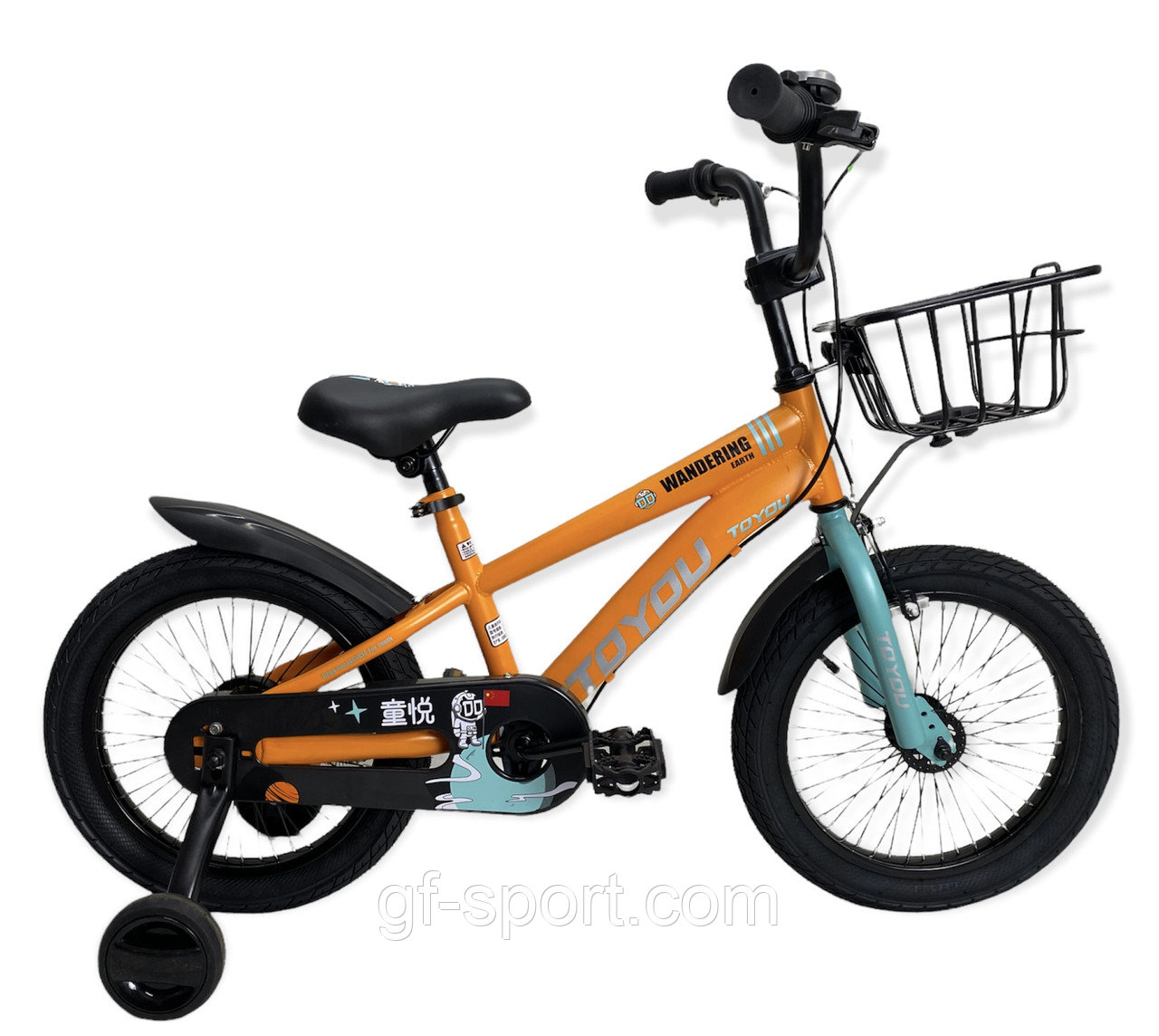 Велосипед ToYou оранжевый оригинал детский с холостым ходом 16 размер (537-16)