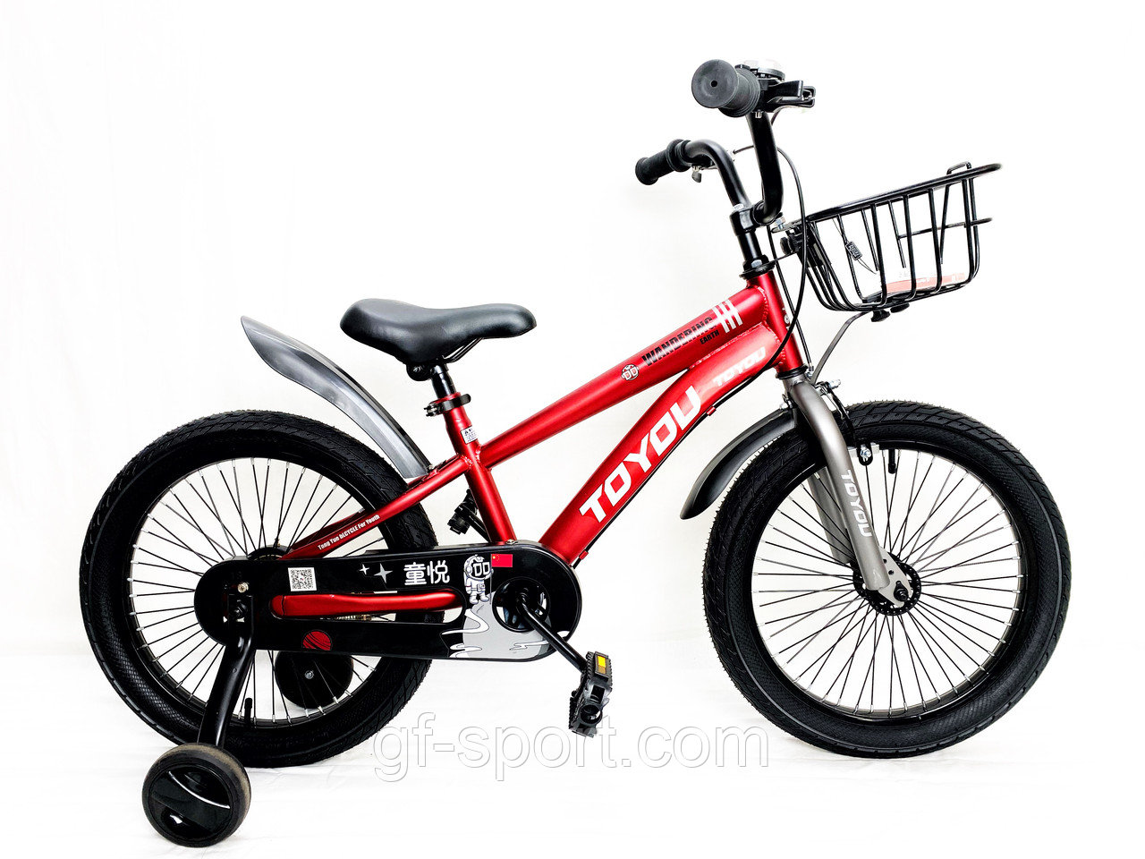 Велосипед ToYou красный оригинал детский с холостым ходом 18 размер (537-18)