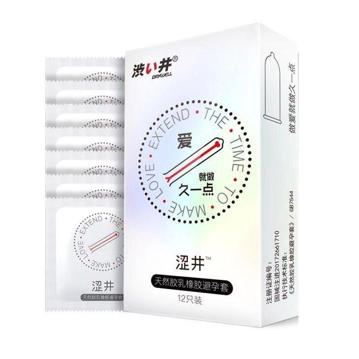 Ультратонкие презервативы с эффектом продления DryWell 0,03 мм., латекс, 12 шт., фото 1