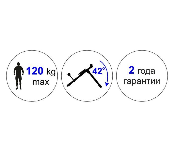 Скамья для пресса и мышц спины 120 кг Россия