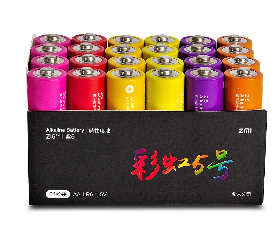 Батарейки Xiaomi ZMI ZI5 Rainbow AA524 1,5 В 24 шт упаковка - фото 2 - id-p77684862