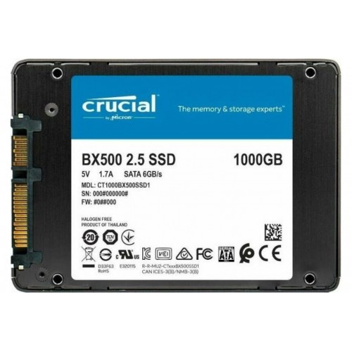 Твердотельный накопитель 1000Gb SSD Crucial BX500 2.5”  CT1000BX500SSD1