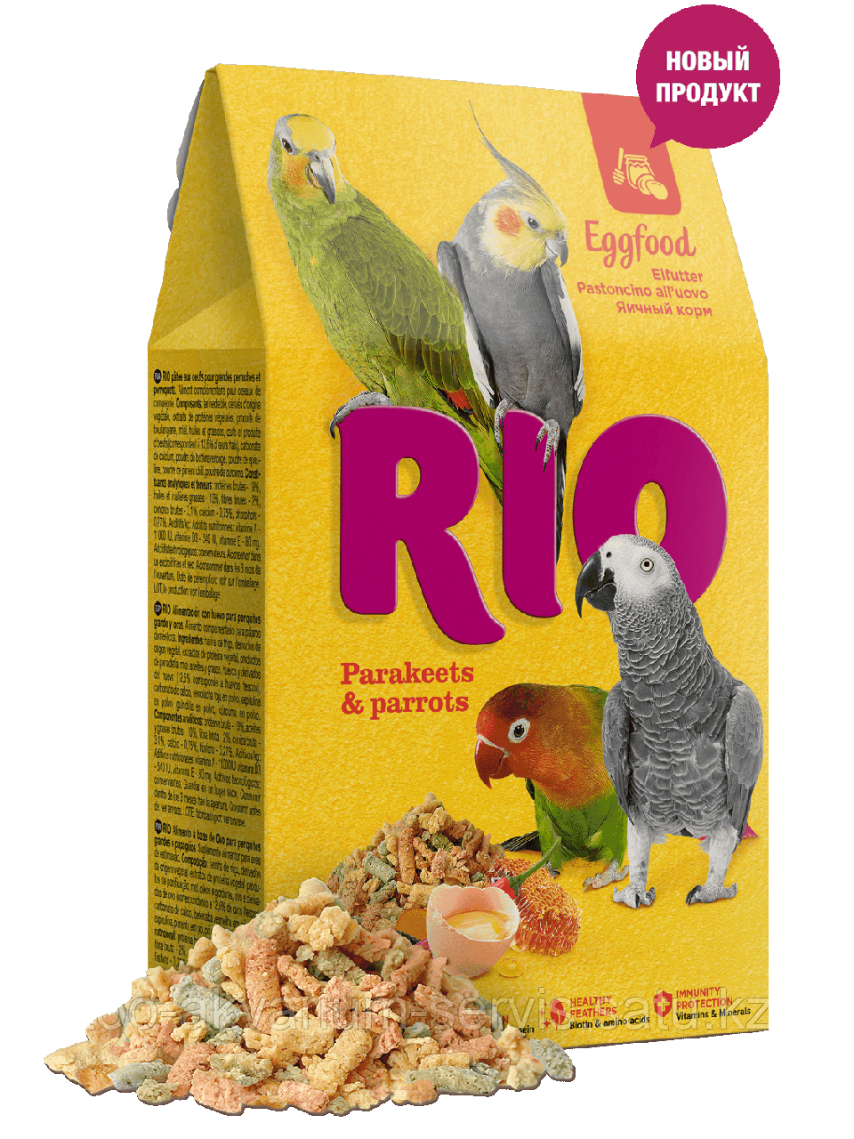 Rio Яичный корм для средних и крупных попугаев, коробка 250 г.