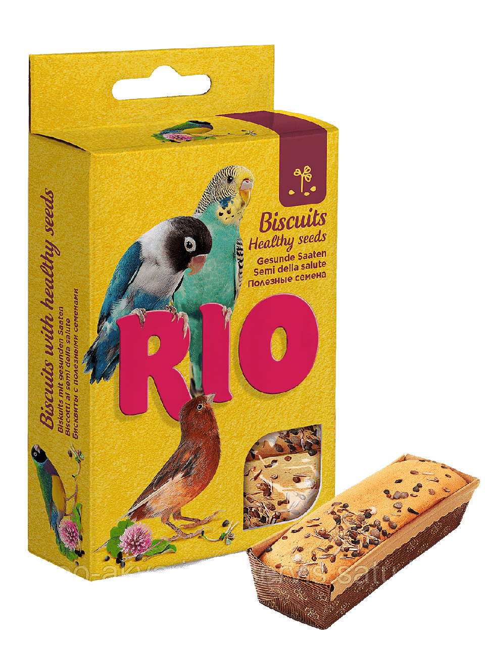 Rio Бисквиты для всех видов птиц с полезными семенами, коробка 5х7 г.