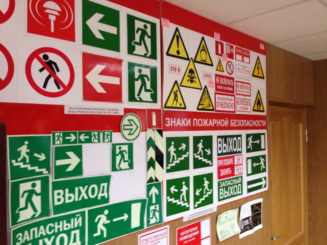 Знаки пожарной безопасности помещений