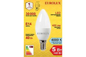 Лампа светодиодная EUROLUX LL-E-C37-5W-230-4K-E14, фото 2