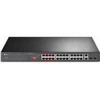 Коммутатор PoE 24-портовый Tp-Link TL-SL1226P 24 порта RJ45 10-100Mbps PoE 802.3at-802.3af, 2 GbE Combo SFP,