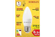 Лампа светодиодная EUROLUX LL-E-C37-6W-230-2,7K-E27, фото 2