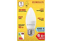 Лампа светодиодная EUROLUX LL-E-C37-6W-230-4K-E27, фото 2