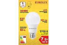 Лампа светодиодная EUROLUX LL-E-A60-7W-230-2,7K-E27, фото 3