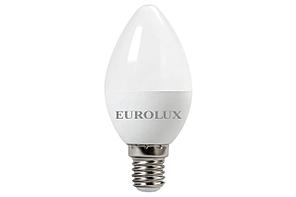 Светодиодная лампа Eurolux LL-E-C37-7W-230-2,7K-E14/свеча, 7Вт, теплый белый, Е14, фото 2
