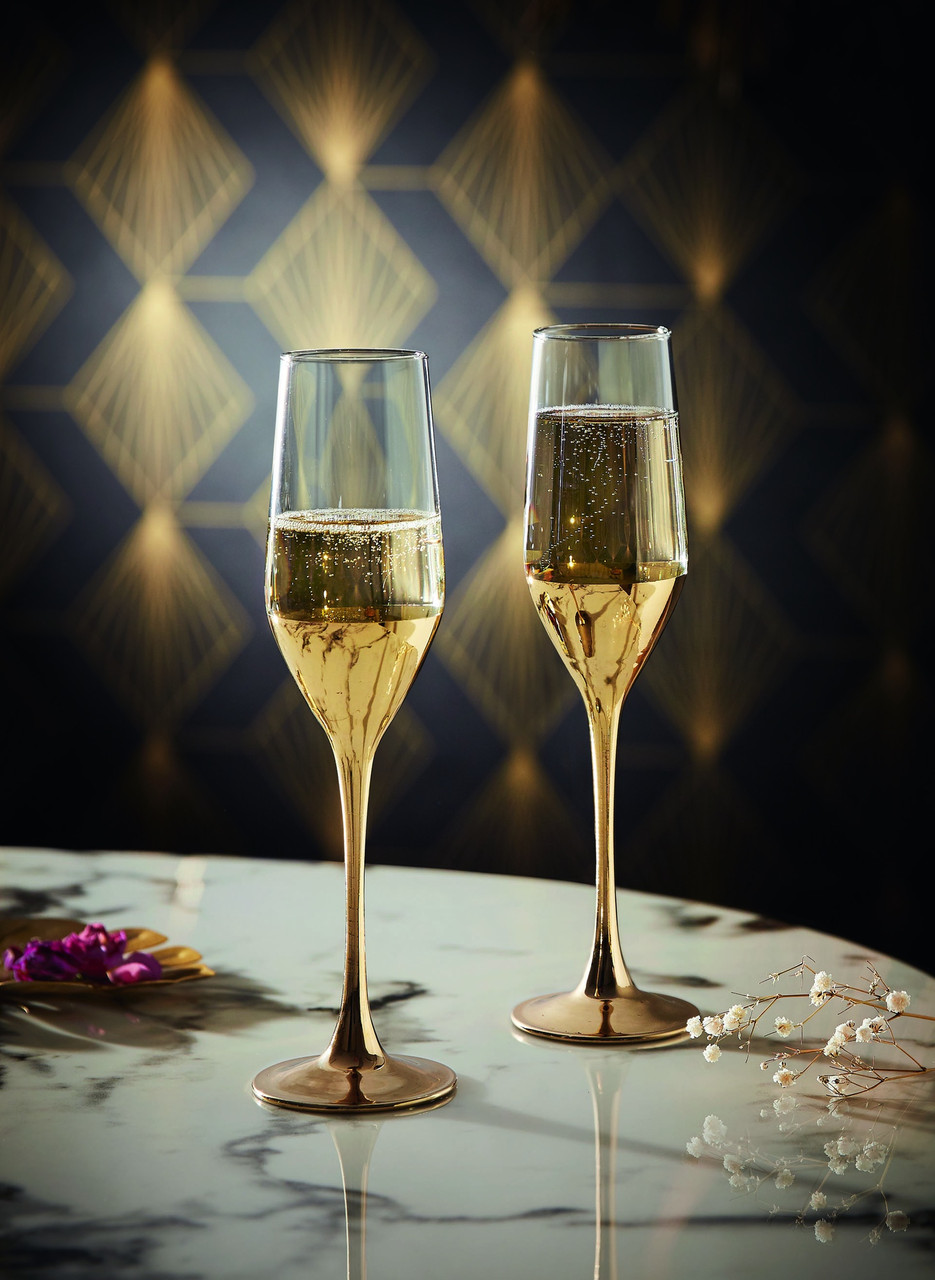 Набор бокалов для шампанского 160 мл Luminarc Electric Gold 4 шт. (P9301) - фото 4 - id-p101109538