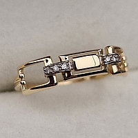 Золотое кольцо с бриллиантами 0.029Сt VS1/G, VG - Cut, фото 1