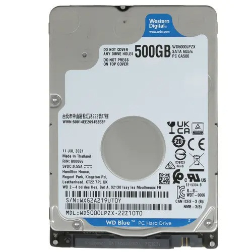 Жесткий диск для ноутбука 500Gb WD Blue WD5000LPZX