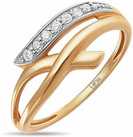 Кольцо ЛУКАС Бриллиантовое сияние R01-D-33726 18 1.74 г золото, бриллиант