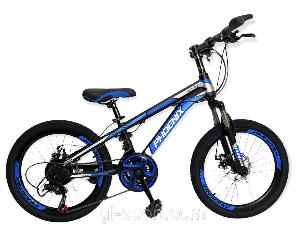 Велосипед Phoenix скоростной на дисковых тормозах синий оригинал детский  20 размер (541-20)