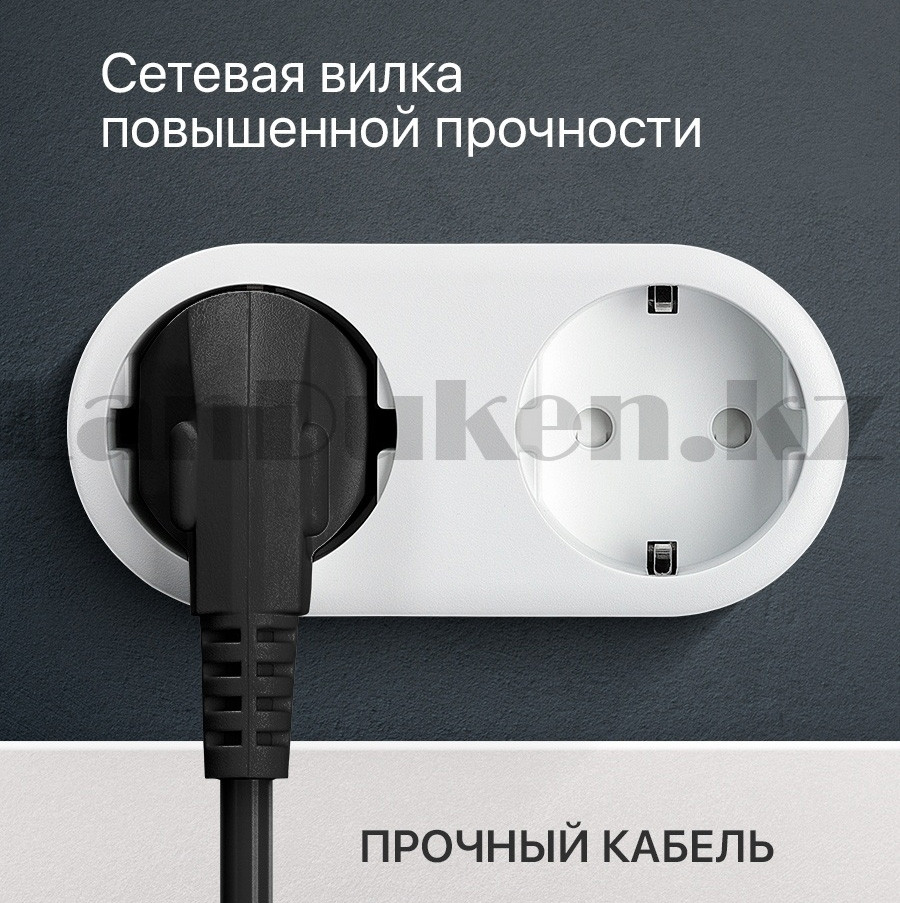 Удлинитель сетевой фильтр Moxom 4 розеток 6 USB 1,8 м с кнопкой выключения MX-ST07 черный - фото 6 - id-p101115084