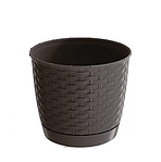 Горшок плетенный с поддоном Ratolla Round DRLO220 | Prosperplast, фото 4