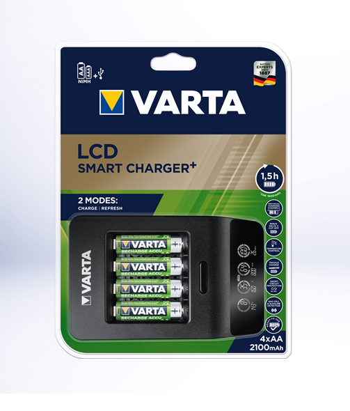 Зарядное устройство LCD SMART CHARGER+ (57684) + 4АА 2100 mah - фото 1 - id-p38328415