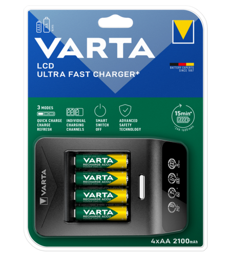 Зарядное устройство LCD ULTRA FAST CHARG.+ (57685) + 4АА 2100 mah