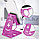Подставка для телефонов настольный пластиковая 2в1 Folding bracket 301 розовая, фото 3